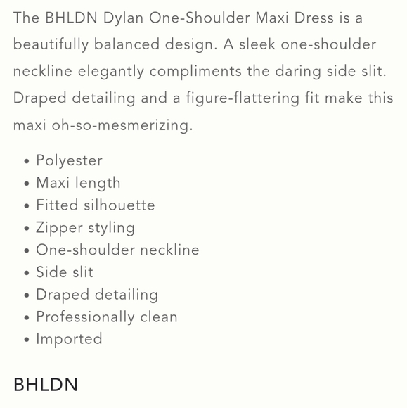 NWT BHLDN Anthropologie One Shoulder Stretch Satin Dylan Dress Dark Gree… - Picture 11 of 11